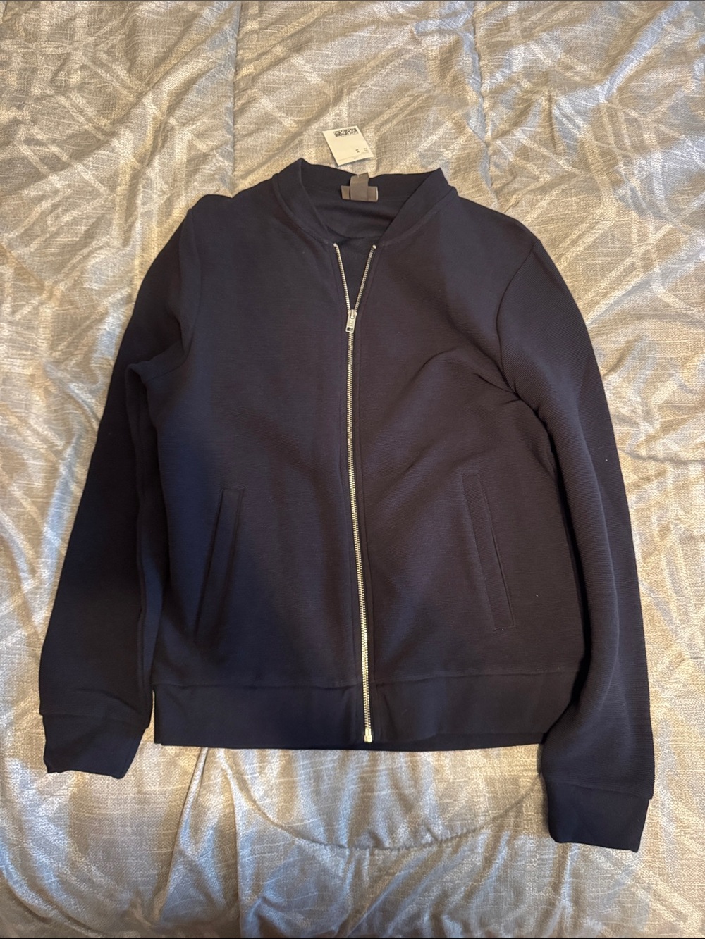 H&M Navy Blue Zip-Up light Bomber Jacket